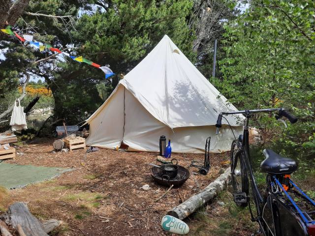 Findhorn Hinterland Ecovillage wild camping pitches for hire