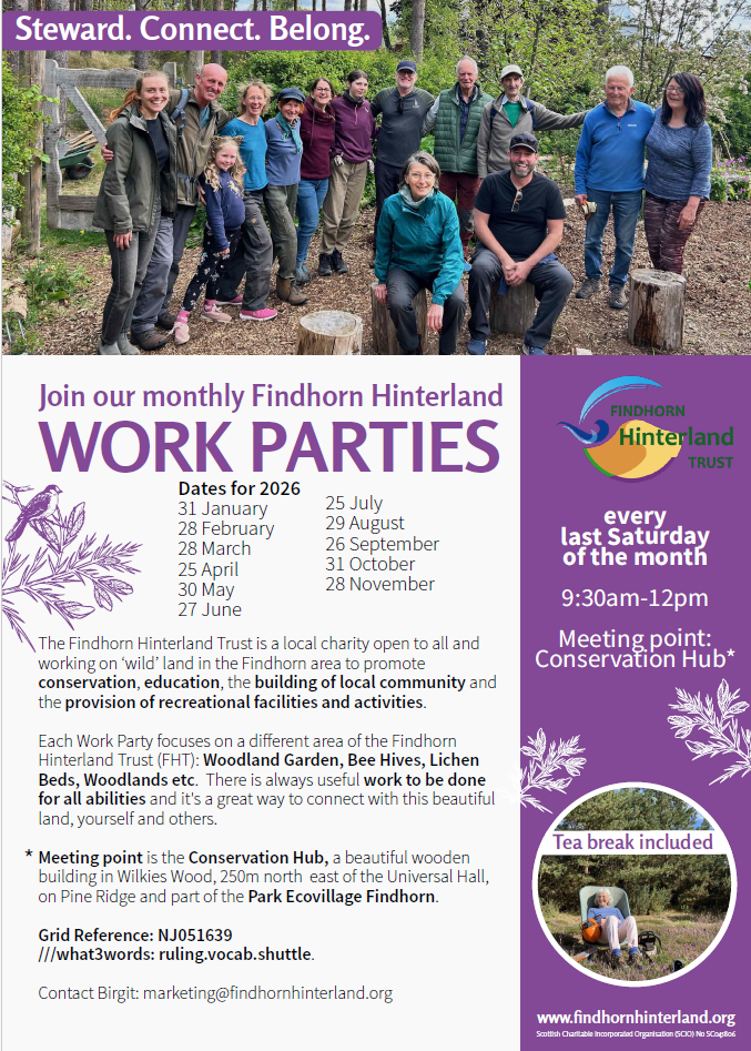 Findhorn Hinterland Trust Work Parties
